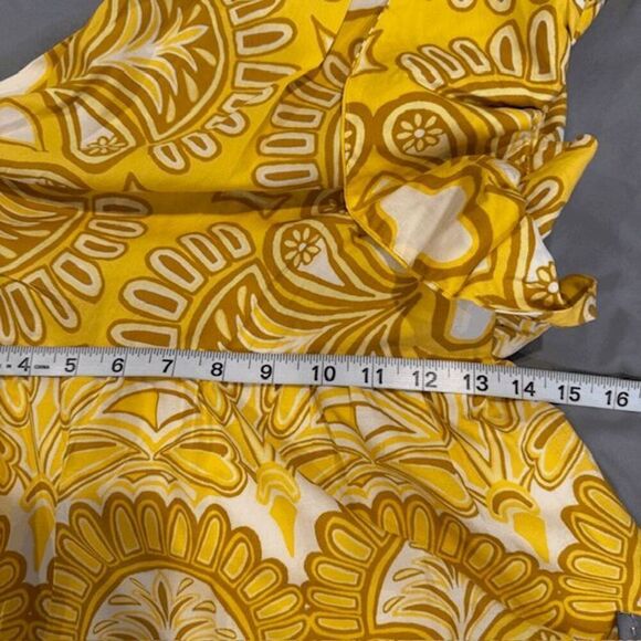 NWT Farm Rio Ainika Tapestry Yellow One Shoulder Maxi Dress Seashell Size Small - Picture 12 of 16